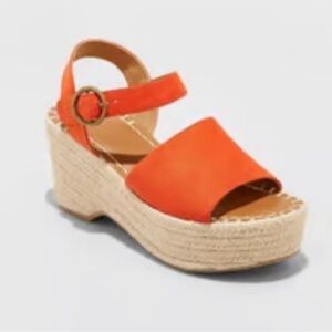 Universal Threads - Orange Espadrille Wedge Size 6